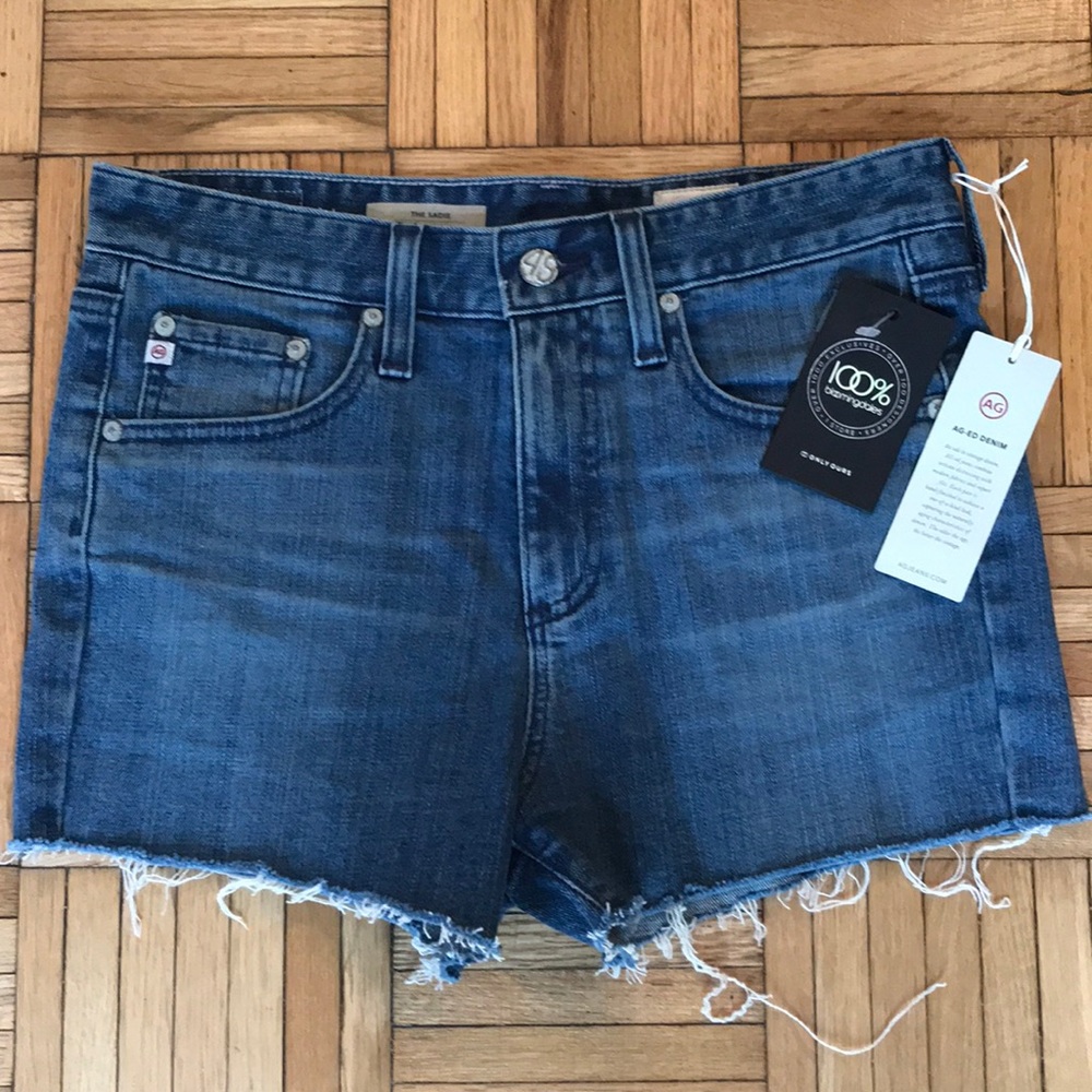 AG Sadie High Rise Jean Denim Shorts, sz 27 NWT
